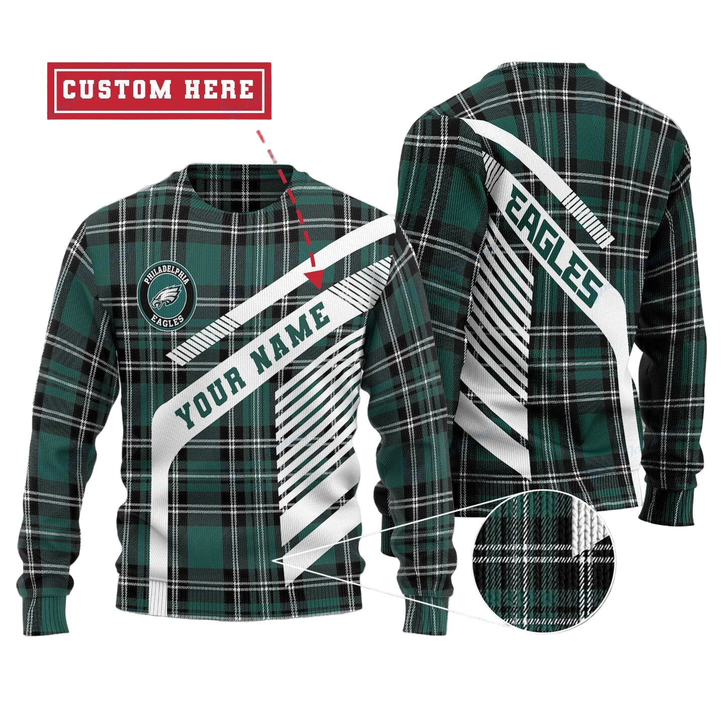 Philadelphia Eagles Personalized Woolen Sweater BG13