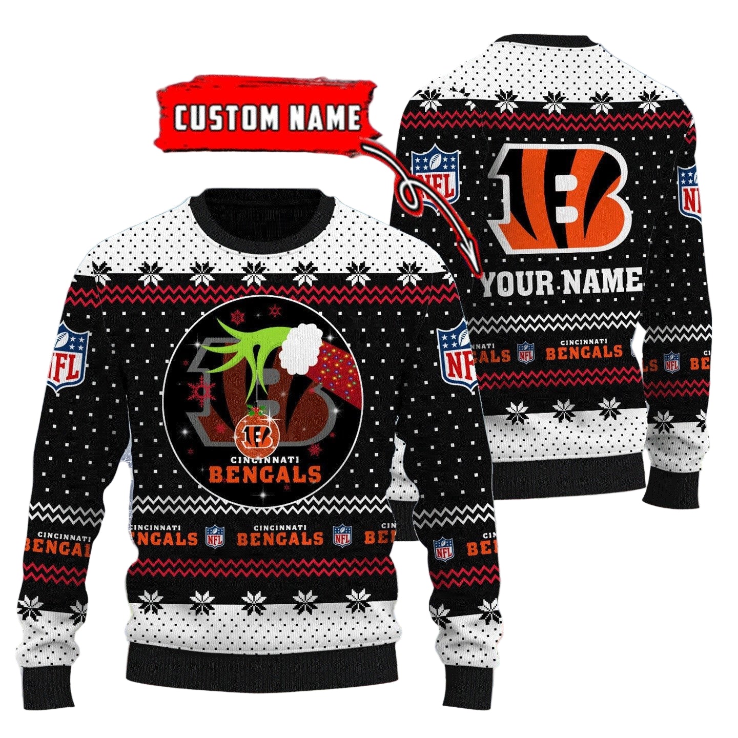 Cincinnati Bengals Personalized Woolen Sweater BG41