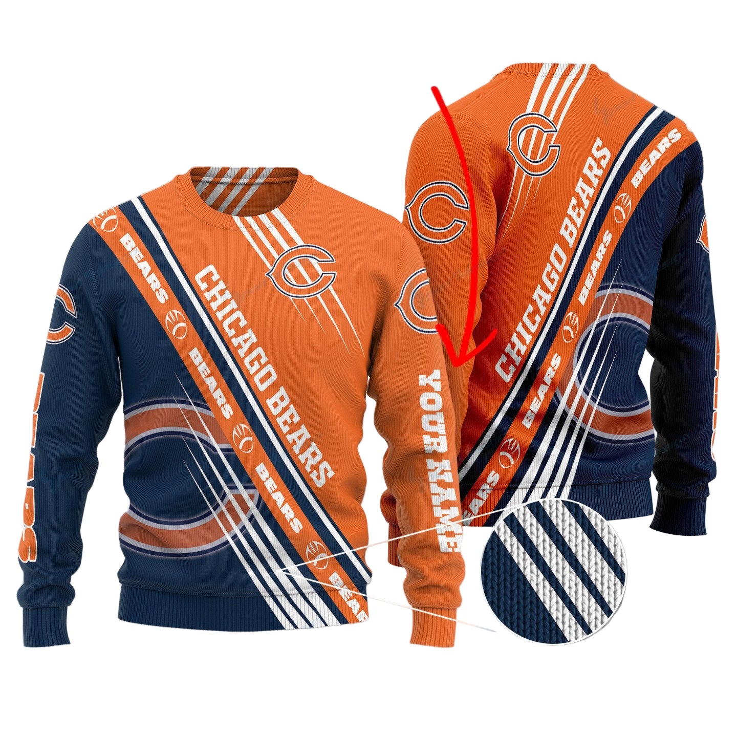 Chicago Bears Personalized Woolen Sweater BG02