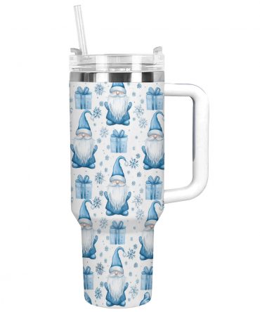Gnome Christmas Custom Stanley Quencher 40oz Stainless Steel Tumbler With Handle