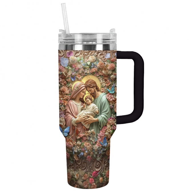 God Christmas Custom Stanley Quencher 40oz Stainless Steel Tumbler With Handle