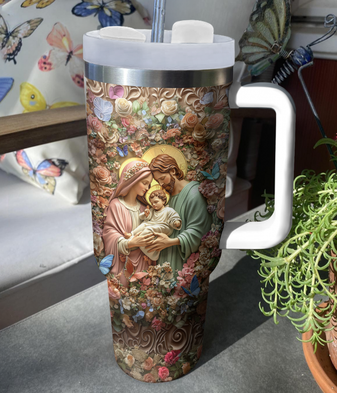 God Christmas Custom Stanley Quencher 40oz Stainless Steel Tumbler With Handle - Image 2