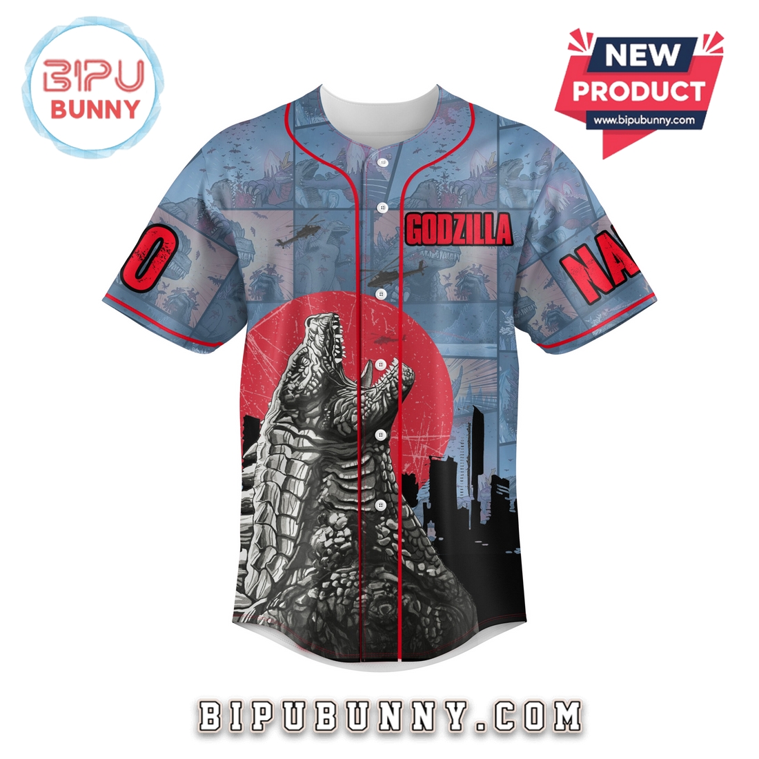 Godzilla - I'm not A Monster I'm The King Baseball Jersey - Image 4