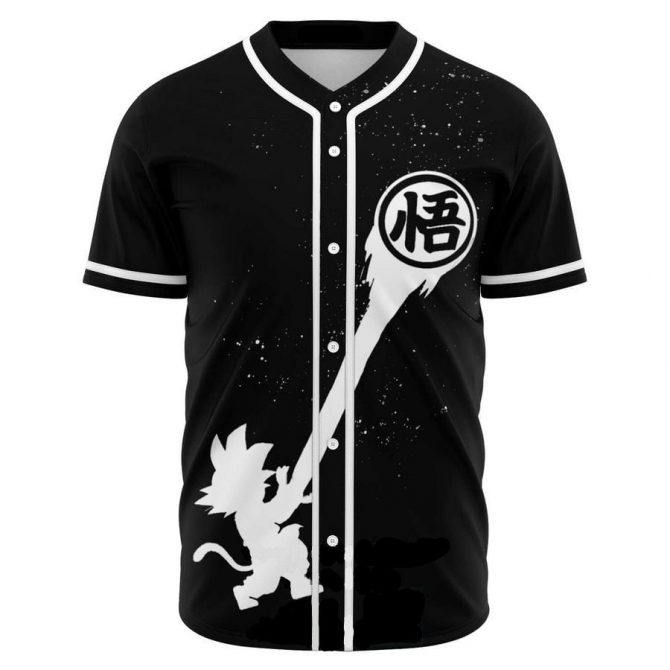 Dragon Ball Inspired Baseball Jersey - Anime Graphic Black Shirt For Fans
