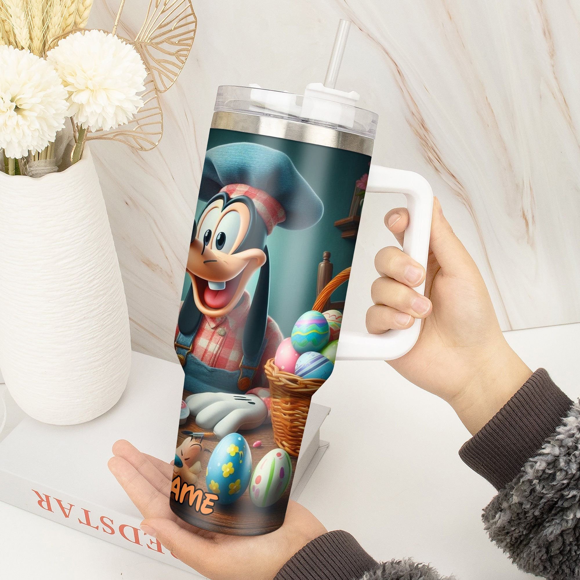 Personalized Easter Art Tumbler with Straw - Custom Gift for Kids & Adults - Image 4