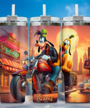 Custom Cartoon Adventure Tumbler with Straw – Personalized Travel Mug