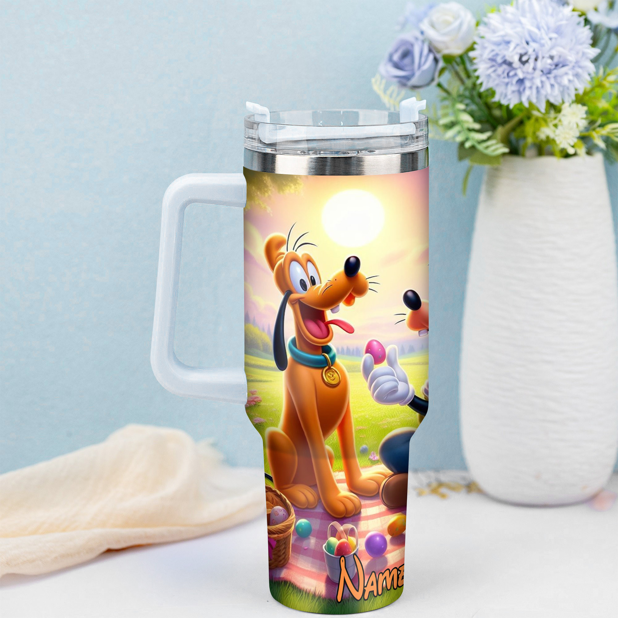 Goofy Themed Personalized Tumbler with Straw - Fun & Durable Drinkware - Image 3
