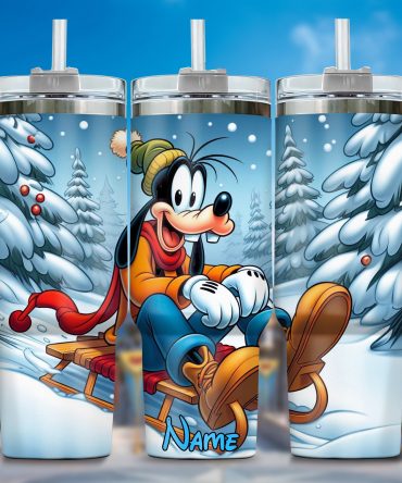 Personalized Winter Wonderland Cartoon Tumbler with Straw - Perfect Gift