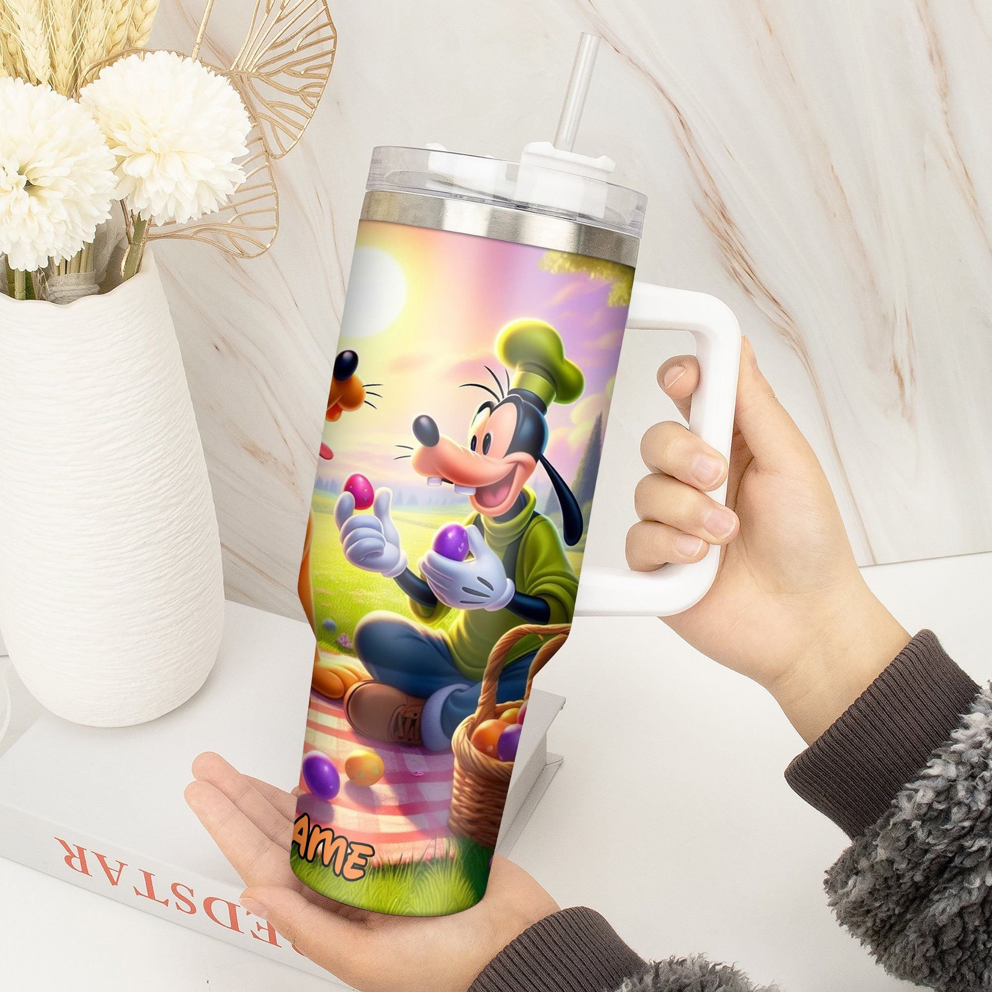 Goofy Themed Personalized Tumbler with Straw - Fun & Durable Drinkware