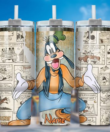 Personalized Goofy Cartoon Tumbler - Custom Name, Fun Comic Design