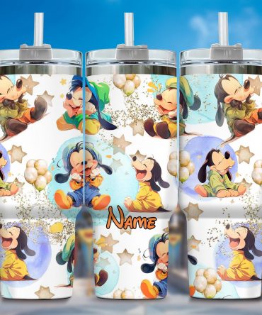 Customizable Cartoon Character Tumbler - Personalized Name Gift