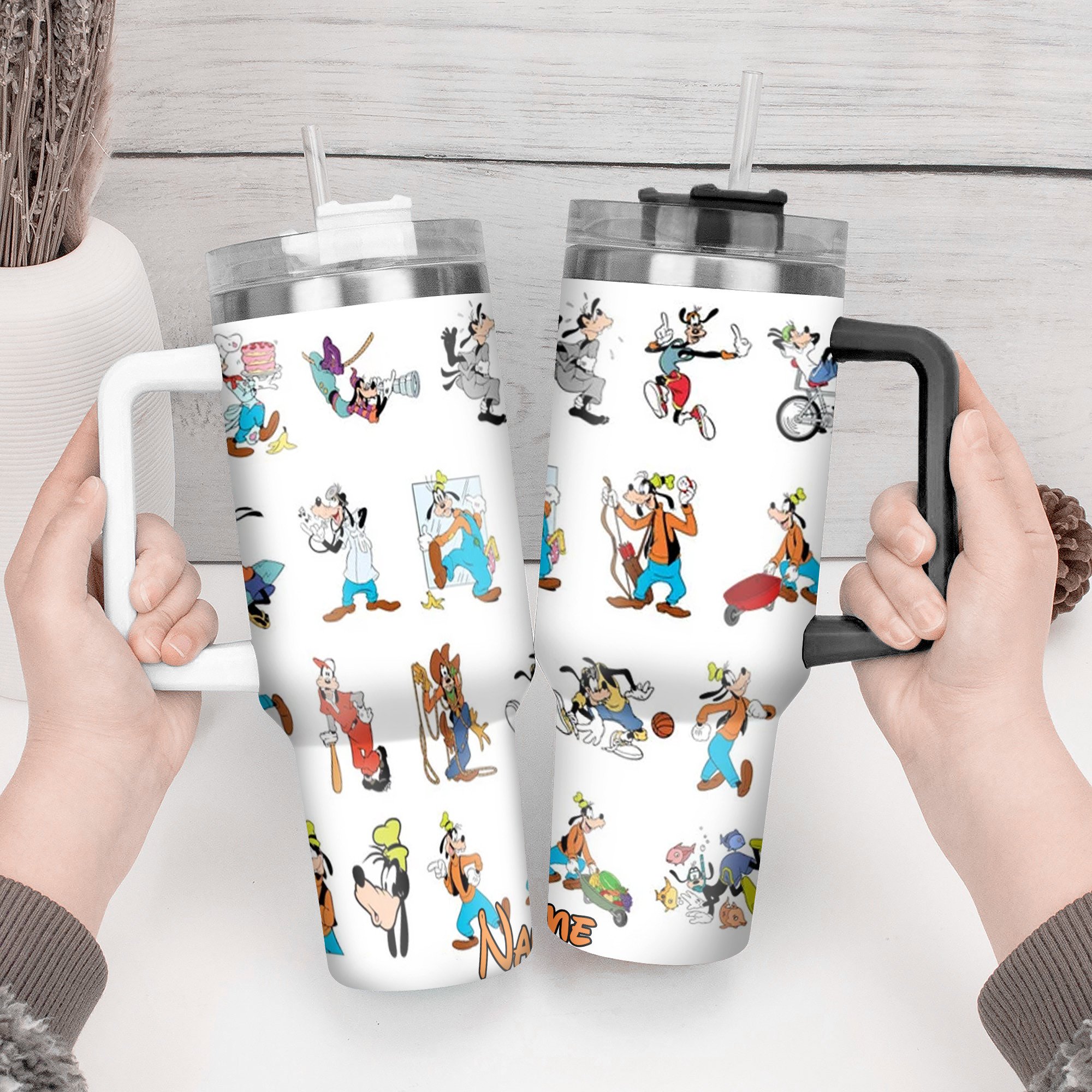 Personalized Cartoon Character Travel Mug with Handle - Fun & Unique Gift Idea - Image 4