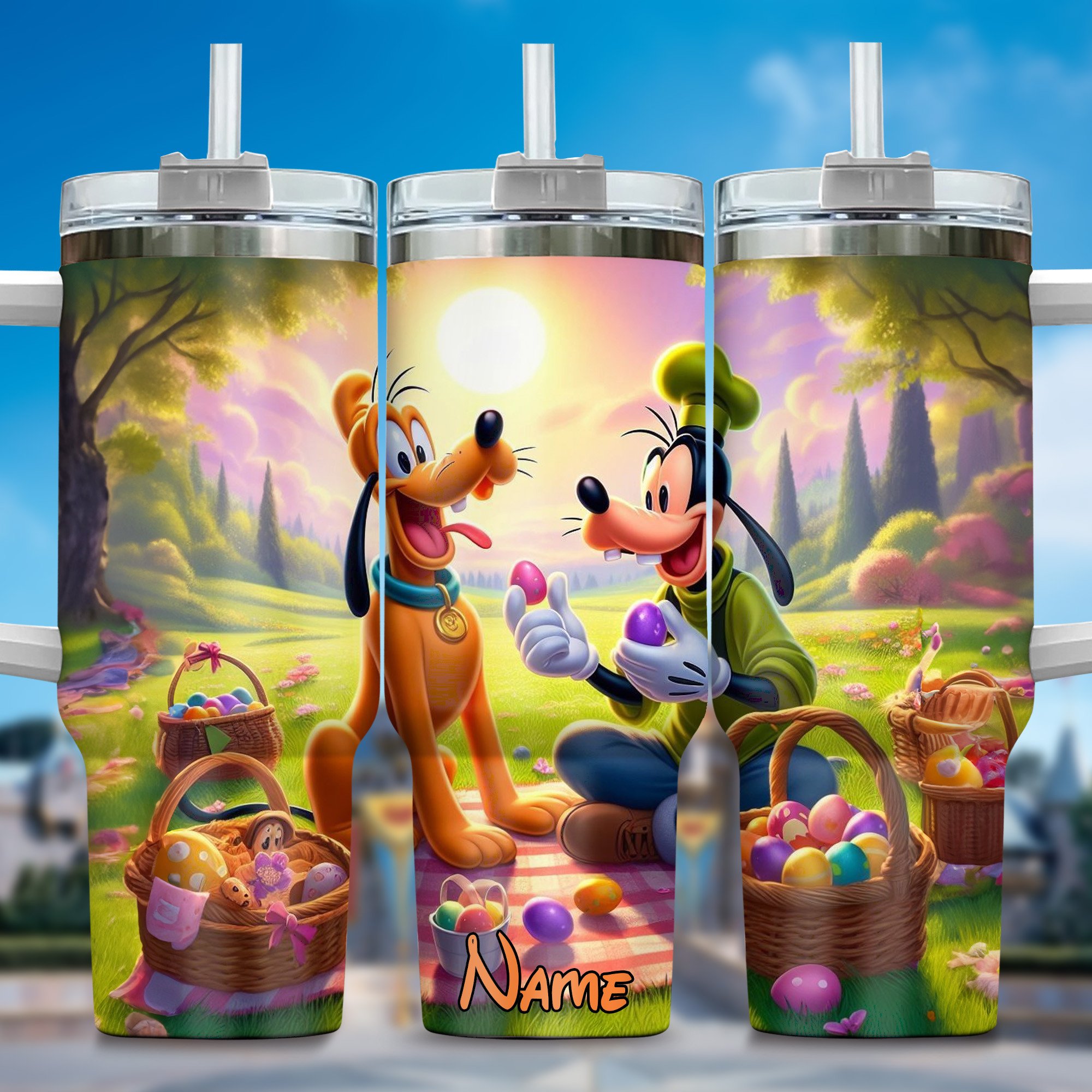 Goofy Themed Personalized Tumbler with Straw - Fun & Durable Drinkware - Image 2