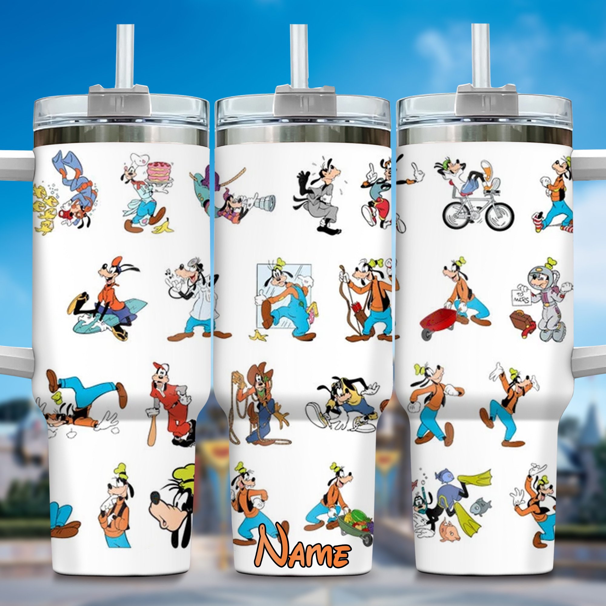 Personalized Cartoon Character Travel Mug with Handle - Fun & Unique Gift Idea - Image 3