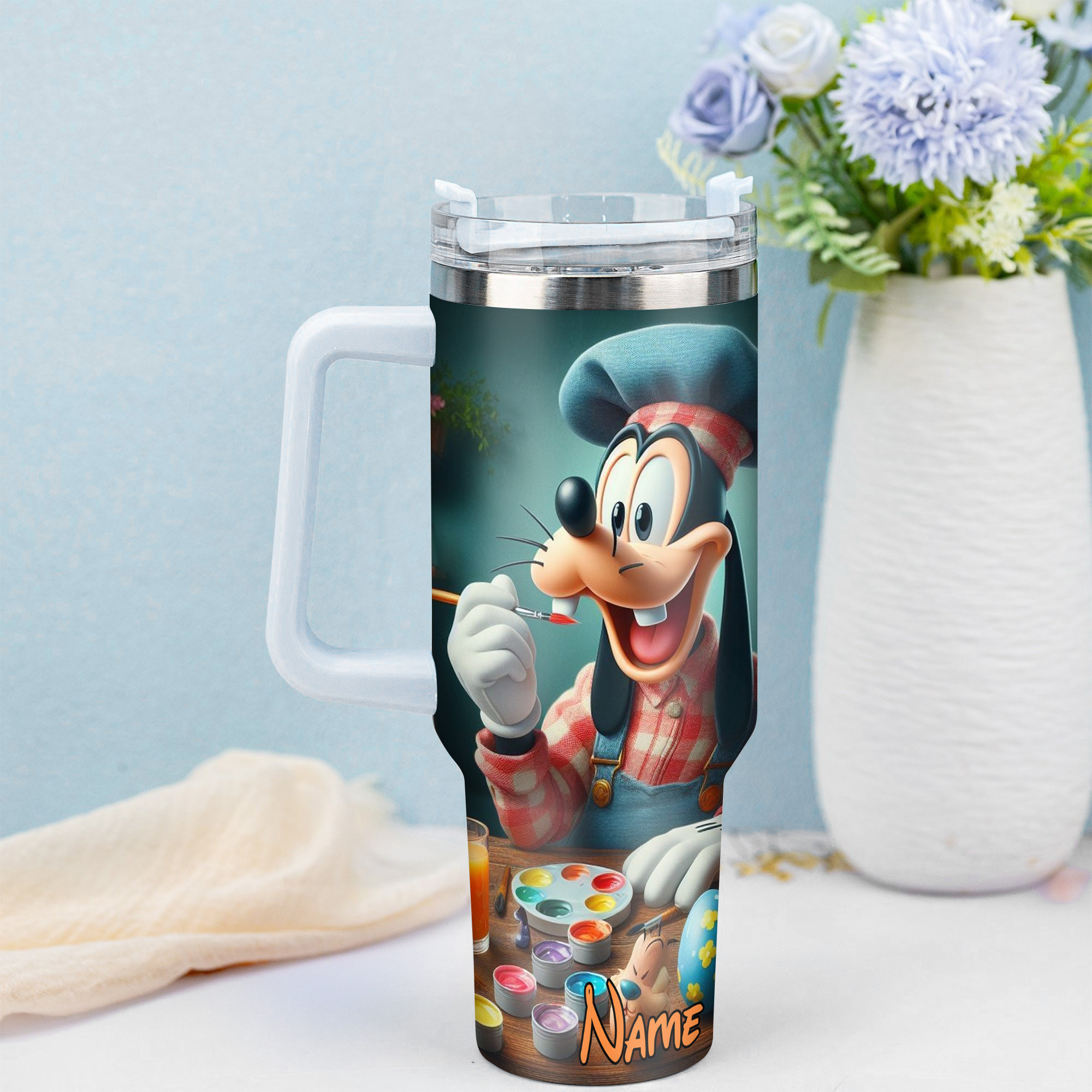 Personalized Easter Art Tumbler with Straw - Custom Gift for Kids & Adults - Image 3