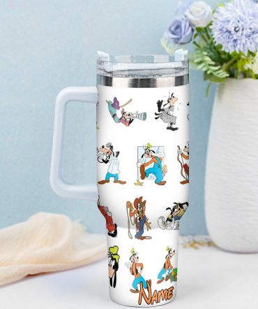 Personalized Cartoon Character Travel Mug with Handle - Fun & Unique Gift Idea