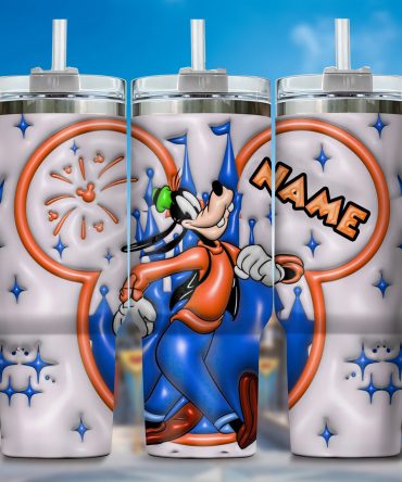 Personalized Goofy Tumbler with Straw - Custom Name Disney Magic
