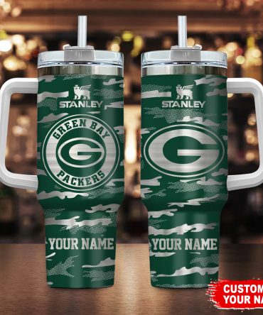Personalized Green Bay Packers Tumbler with Handle - Custom Name