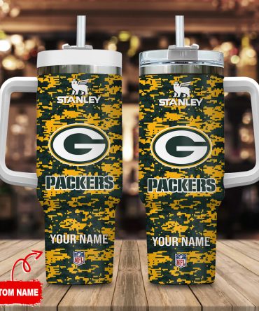 Custom Name Green Bay Packers Camouflage Tumbler - Perfect Gift for NFL Fans
