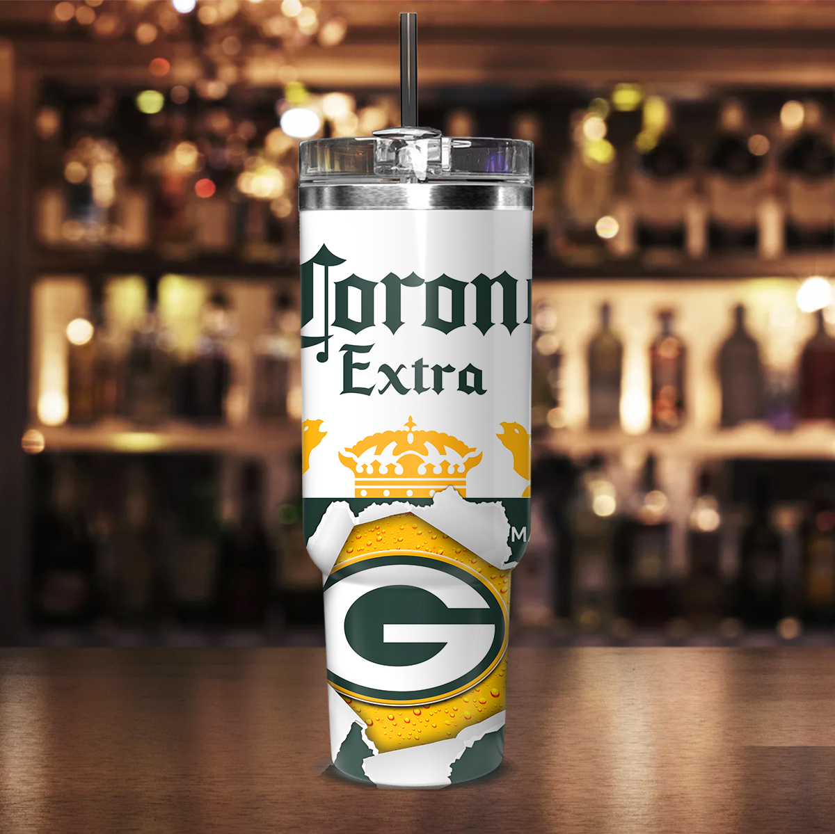 Custom Green Bay Packers Beer Mug Tumbler with Your Name - Ideal Gift for Fans - Image 2