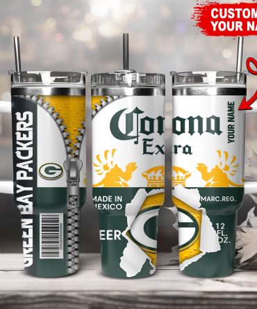 Custom Green Bay Packers Beer Mug Tumbler with Your Name - Ideal Gift for Fans