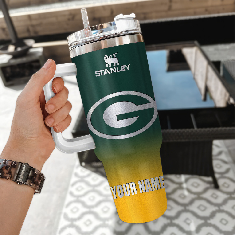Custom NFL Team Logo Insulated Tumbler with Handle - Personalized Name - Image 3