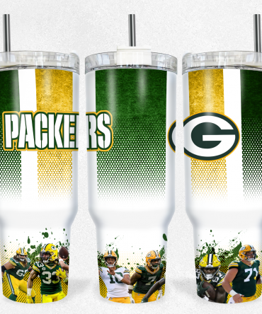 Green Bay Packers Insulated Tumbler with Handle & Straw - 40oz Travel Mug