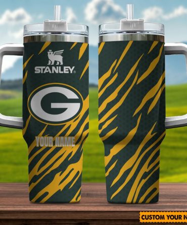 Personalized Green Bay Football Tumbler - Custom Name Insulated Mug
