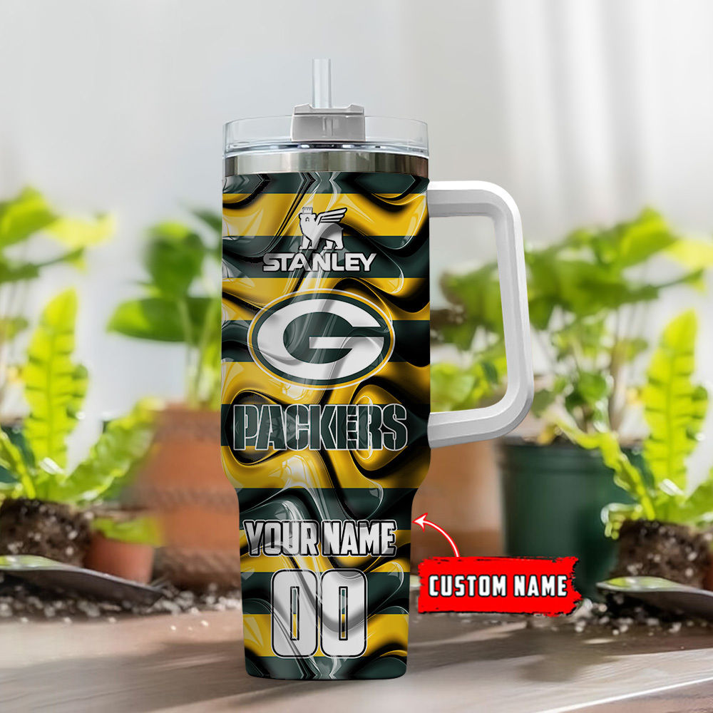 Custom Green Bay Packers Personalized Tumbler with Handle - Perfect Gift for Fans - Image 2