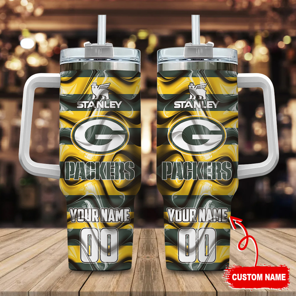 Custom Green Bay Packers Personalized Tumbler with Handle - Perfect Gift for Fans