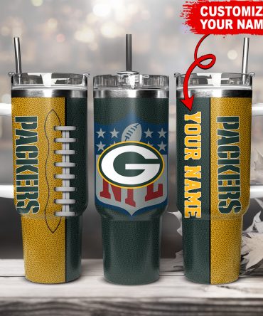Customizable NFL Team Tumbler with Handle - Personalize Your Name