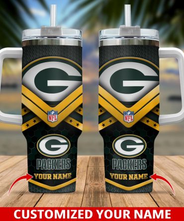 Customizable Green Bay Packers Tumbler with Handle - Perfect Gift for NFL Fans