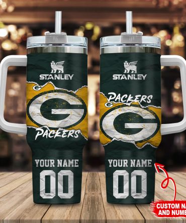 Customizable Stanley Green Bay Packers Tumbler - Personalized Name & Number