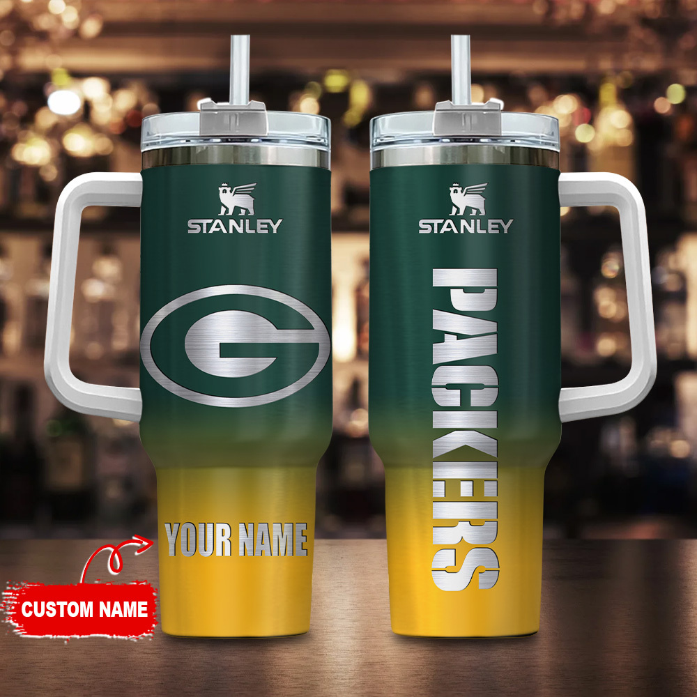 Custom NFL Team Logo Insulated Tumbler with Handle - Personalized Name