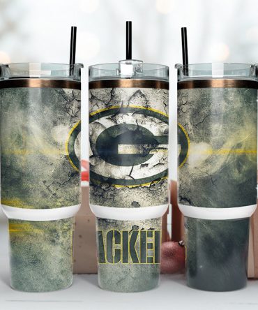 Green Bay Football Fan Tumbler - Insulated Travel Mug with Handle