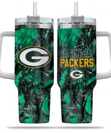 Green Bay Packers Camouflage Travel Mug with Handle - Show Your Team Spirit