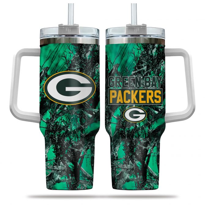 Green Bay Packers Camouflage Travel Mug with Handle - Show Your Team Spirit