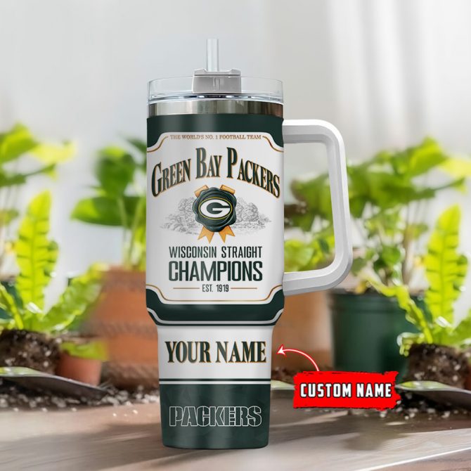 Customizable Green Bay Packers Tumbler with Handle - Perfect for Fans - Image 2