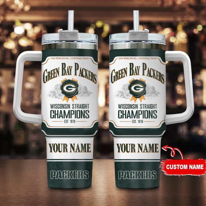Customizable Green Bay Packers Tumbler with Handle - Perfect for Fans