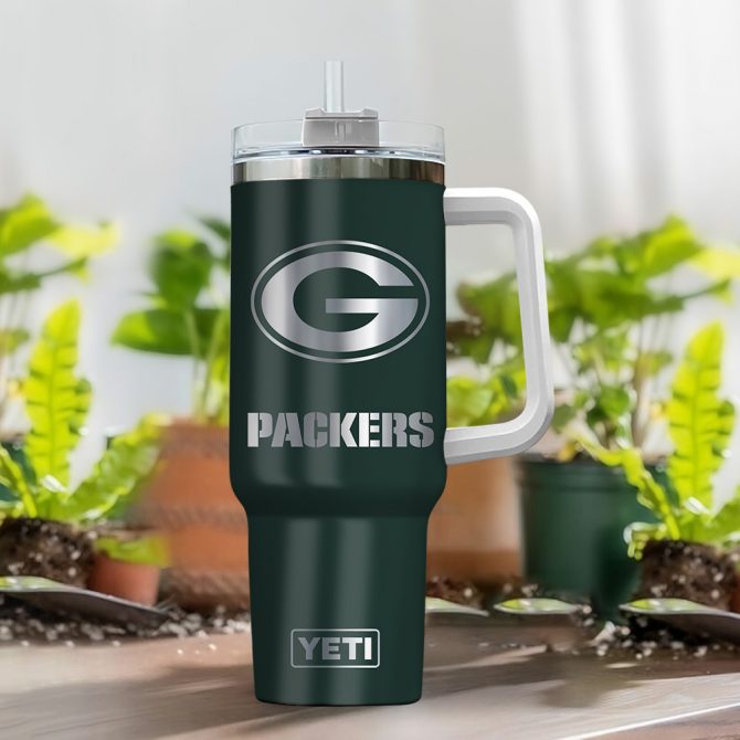 Customizable Green Bay Packers YETI Tumbler - Personalized Name & Number - Image 2