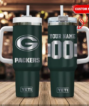 Customizable Green Bay Packers YETI Tumbler - Personalized Name & Number