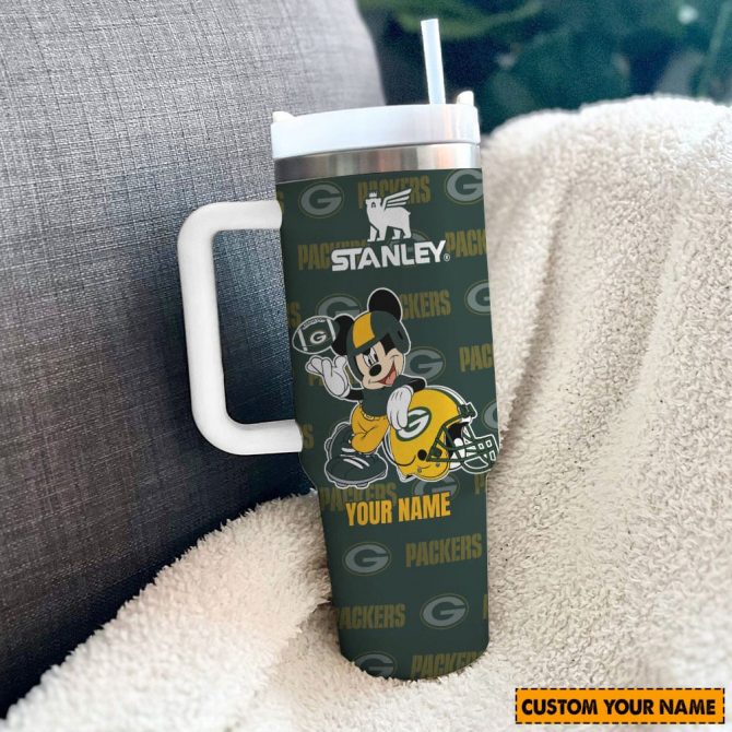 Custom Green Bay Packers Mickey Mouse Stanley Tumbler with Handle - Personalized Gift - Image 3
