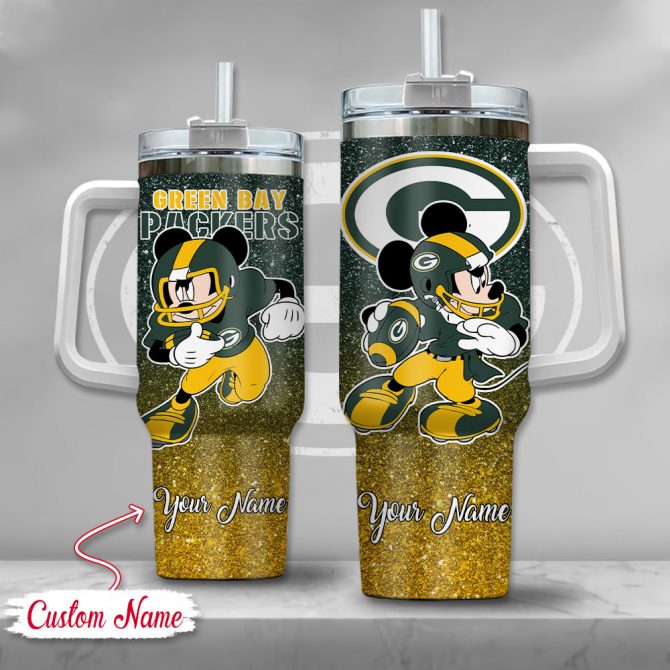 Personalized Green Bay Football Mickey Tumbler - Custom Name Gift