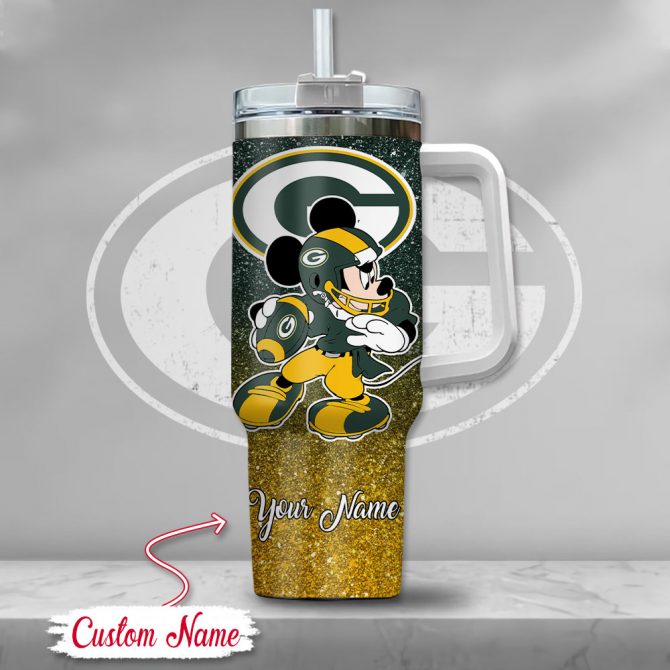 Personalized Green Bay Football Mickey Tumbler - Custom Name Gift - Image 2