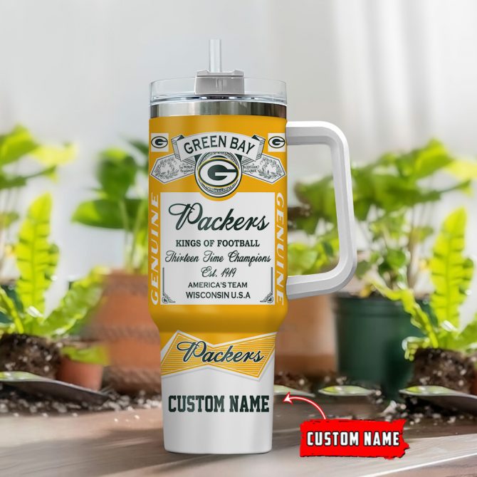 Custom Green Bay Packers Championship Tumbler Mug with Handle - Perfect Gift for Fans - Image 2