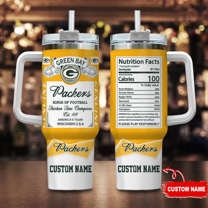Custom Green Bay Packers Championship Tumbler Mug with Handle - Perfect Gift for Fans