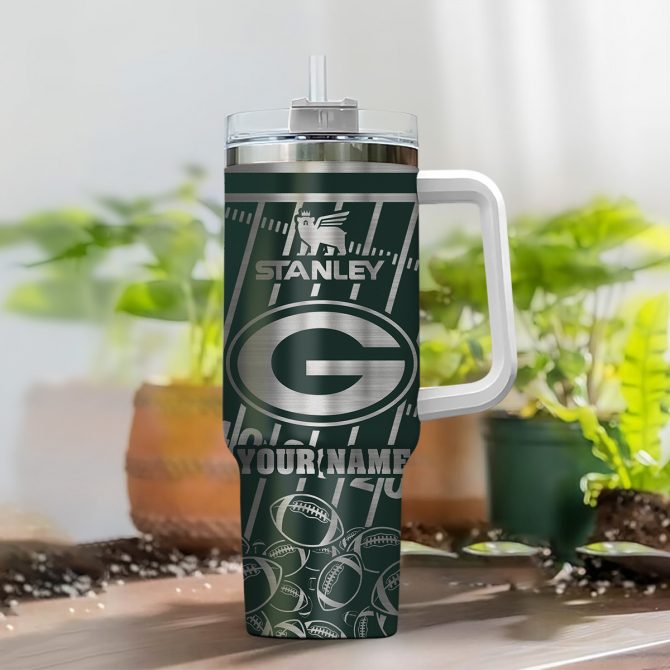 Customizable Football Team Tumbler with Handle - Personalized Name Gift - Image 2