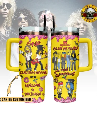 Guns N’ Roses x The Simpsons Custom Stanley Cup 40 oz 30 oz Tumbler With Handle