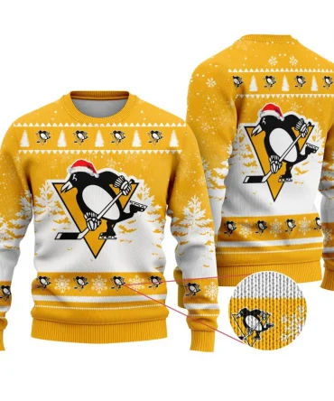NHL Pittsburgh Penguins Personalized Name Christmas Design Ugly Sweater ST2301