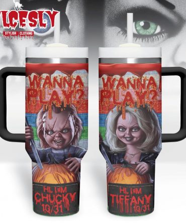 Horror Movie Inspired Stainless Steel Tumbler - Chucky & Tiffany Design